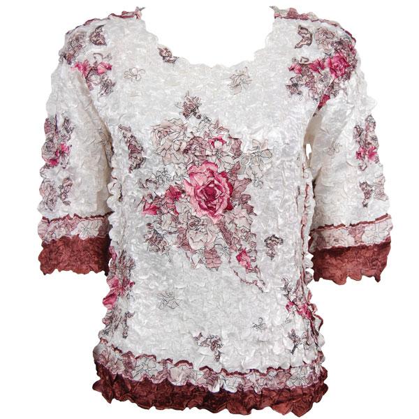 1382 - Satin Petal Shirts - Three Quarter Sleeve