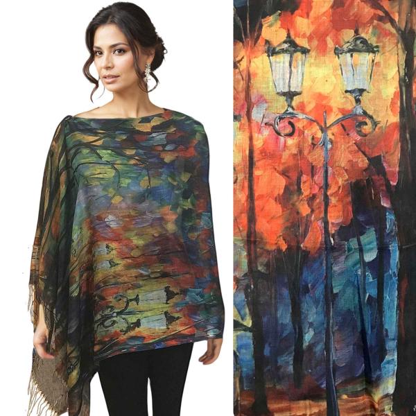 3234 - Art Design Cotton Touch Button Shawls