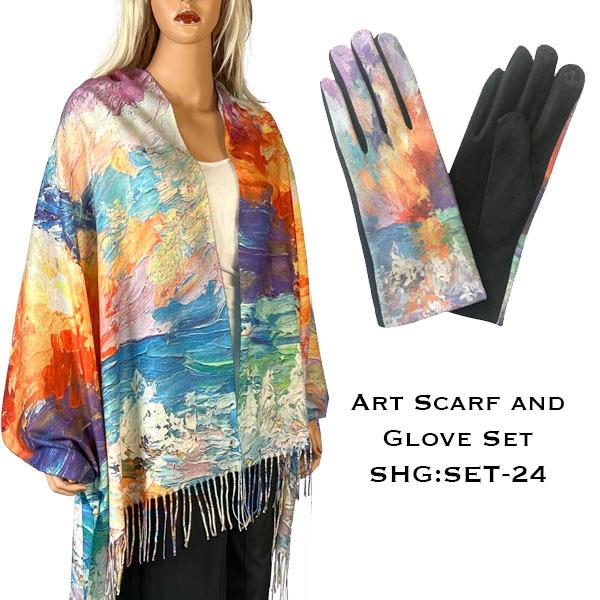 3746 - Art Scarf and Glove Sets