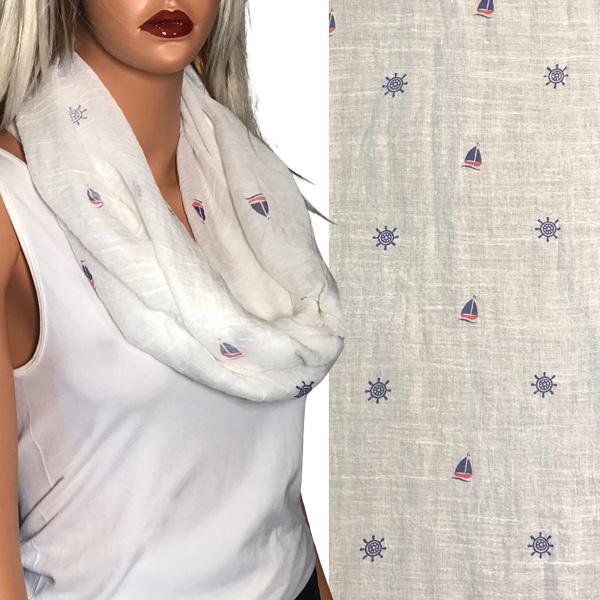 3111 - Nautical Print Scarves Oblong and Infinity