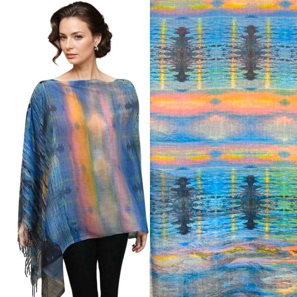 3234 - Art Design Cotton Touch Button Shawls