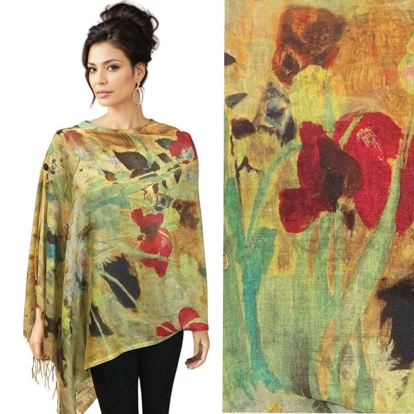 3234 - Art Design Cotton Touch Button Shawls