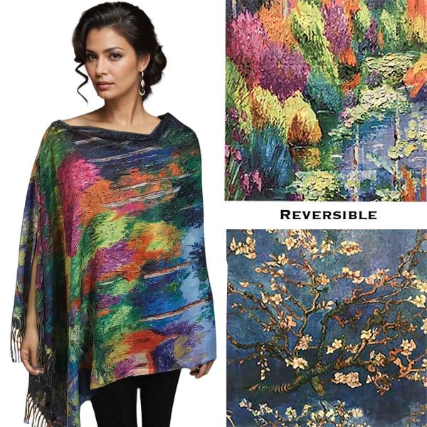 3180 - Sueded Art Design Button Shawls