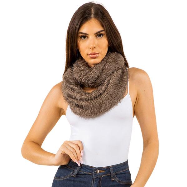 265 - Fuzzy Knit Infinity Scarves