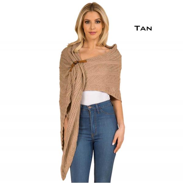 3318 - Cable Knit Triangle Wrap