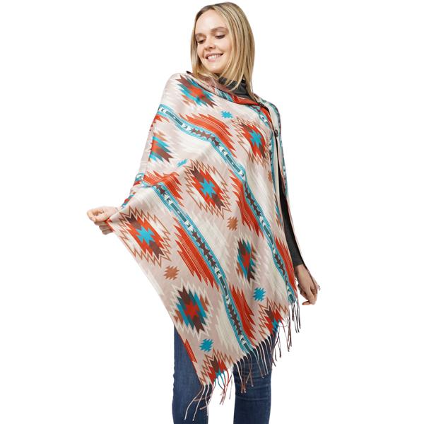 10392 - Navaho Print Button Shawls