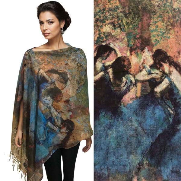 3234 - Art Design Cotton Touch Button Shawls