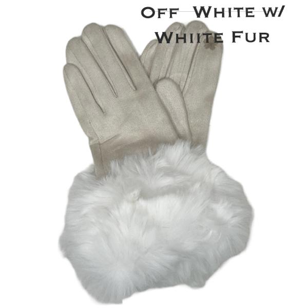 LC02 - Faux Rabbit Fur Trim Gloves