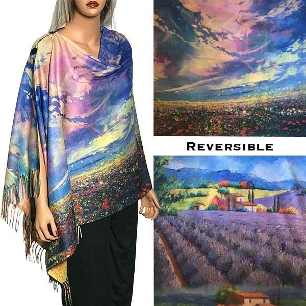 3180 - Sueded Art Design Button Shawls