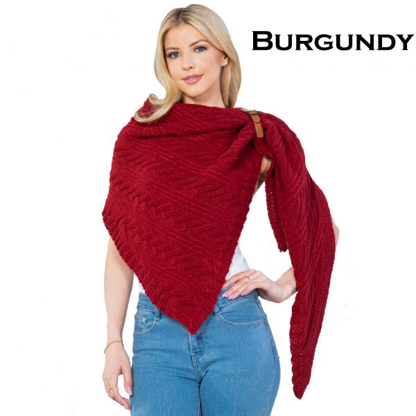 3318 - Cable Knit Triangle Wrap