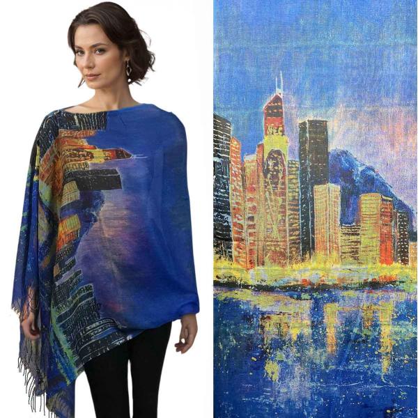 3234 - Art Design Cotton Touch Button Shawls