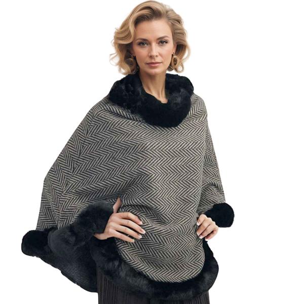 3759 - Fur Trimmed Ponchos 2023