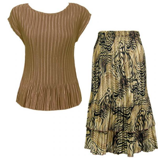 748  - Matching Satin Mini Pleat Skirt and Top Set