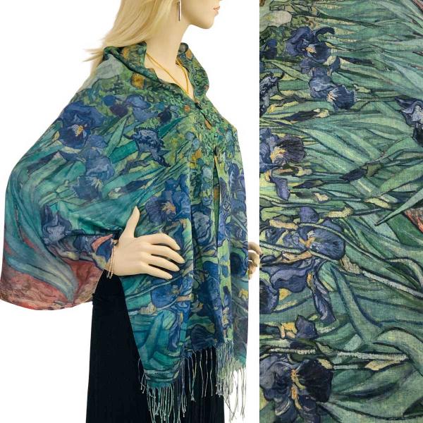 3234 - Art Design Cotton Touch Button Shawls