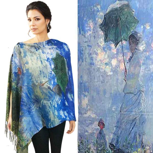 3234 - Art Design Cotton Touch Button Shawls