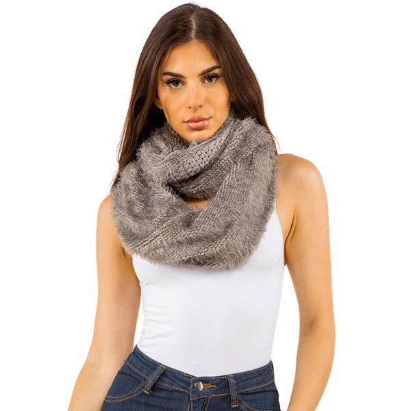 265 - Fuzzy Knit Infinity Scarves