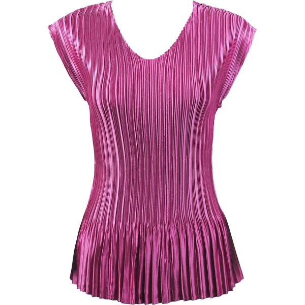 954 - Satin Mini Pleats - Cap Sleeve V-Neck