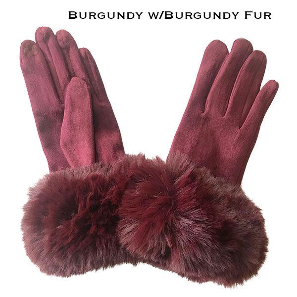 LC02 - Faux Rabbit Fur Trim Gloves