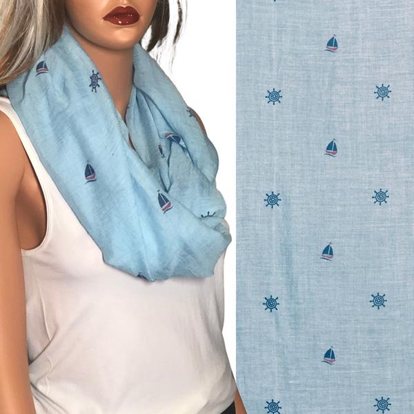 3111 - Nautical Print Scarves Oblong and Infinity