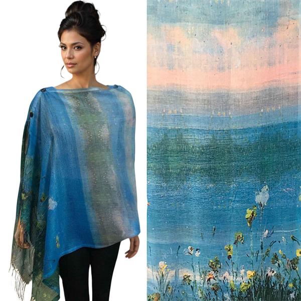 3234 - Art Design Cotton Touch Button Shawls