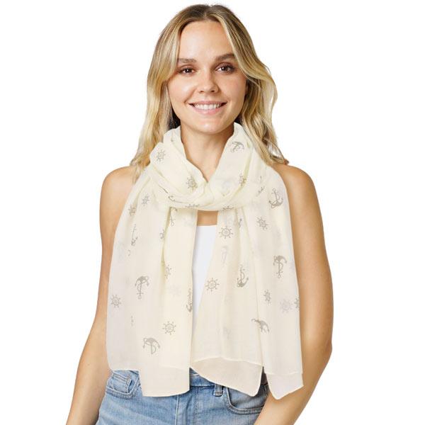 3111 - Nautical Print Scarves Oblong and Infinity