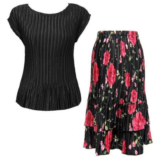 748  - Matching Satin Mini Pleat Skirt and Top Set