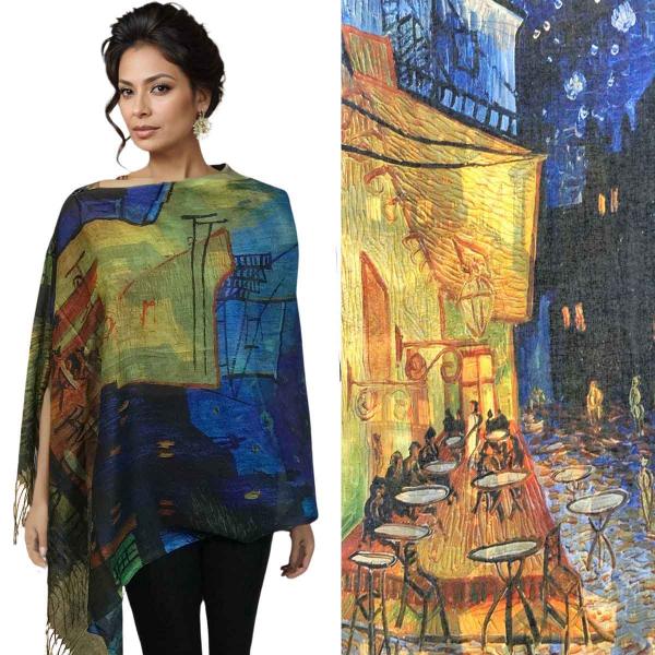 3234 - Art Design Cotton Touch Button Shawls