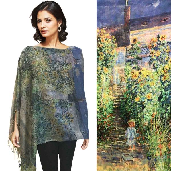 3234 - Art Design Cotton Touch Button Shawls