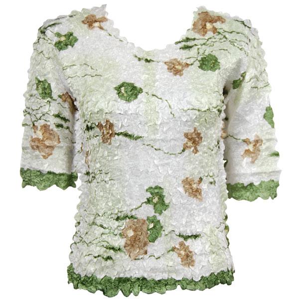 1382 - Satin Petal Shirts - Three Quarter Sleeve