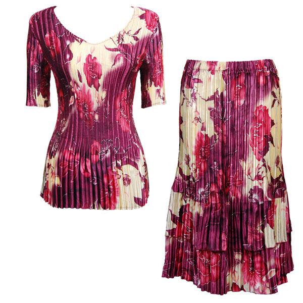 748  - Matching Satin Mini Pleat Skirt and Top Set