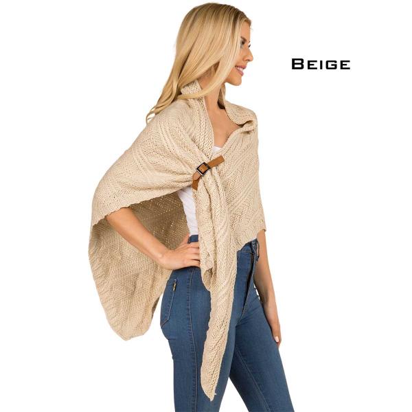 3318 - Cable Knit Triangle Wrap