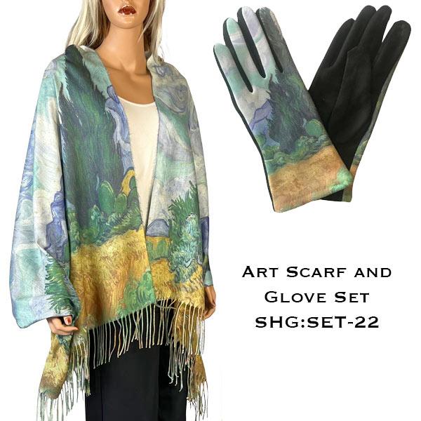 3746 - Art Scarf and Glove Sets