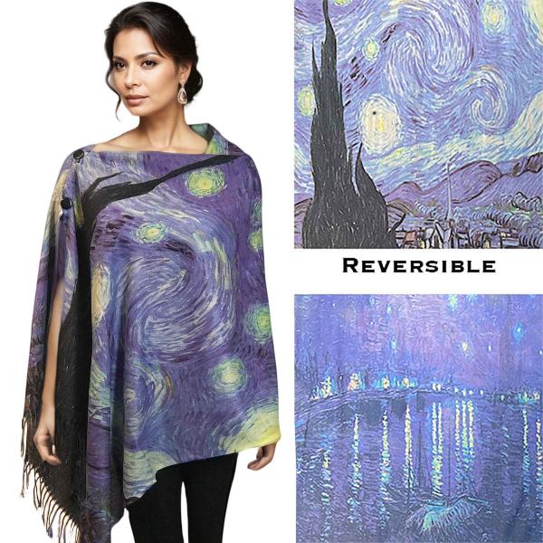 3180 - Sueded Art Design Button Shawls