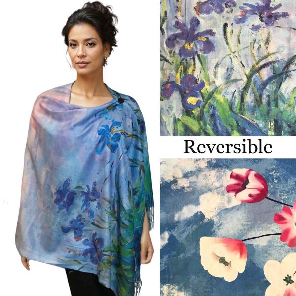 3180 - Sueded Art Design Button Shawls