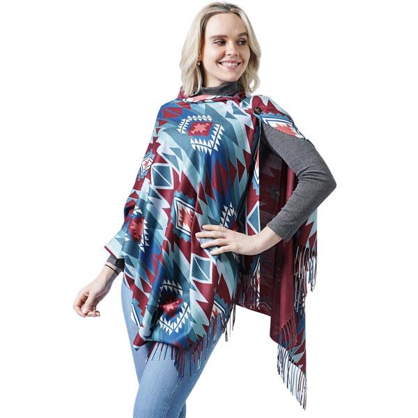 10392 - Navaho Print Button Shawls