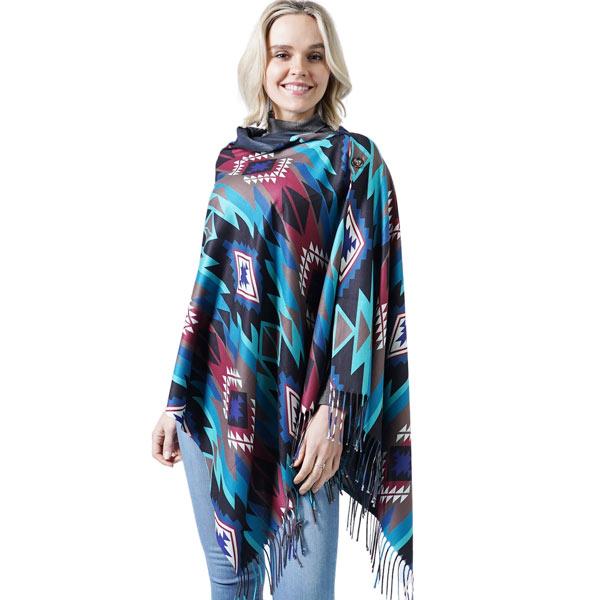 10392 - Navaho Print Button Shawls