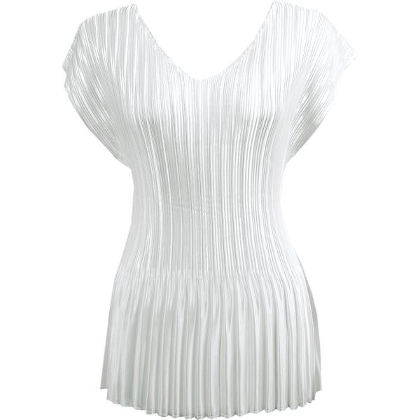 954 - Satin Mini Pleats - Cap Sleeve V-Neck