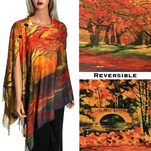 3180 - Sueded Art Design Button Shawls