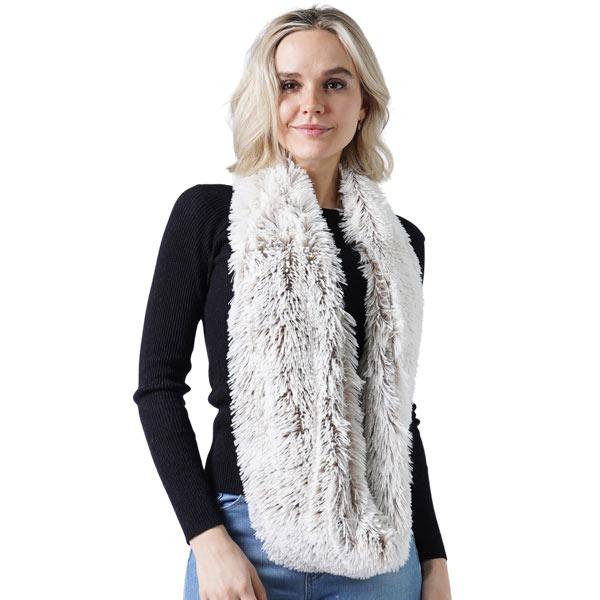 8832 - Two Tone Fur Infinity Scarves