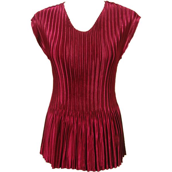 954 - Satin Mini Pleats - Cap Sleeve V-Neck