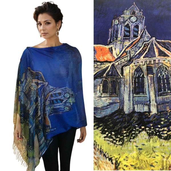 3234 - Art Design Cotton Touch Button Shawls